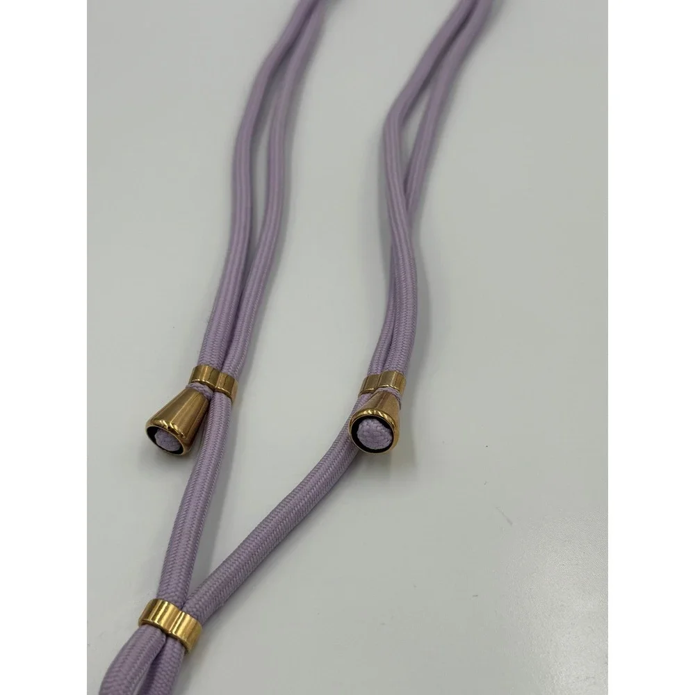 Lilac Purple Braided Crossbody Phone Lanyard Strap Gold Tone Hardware Adjustable